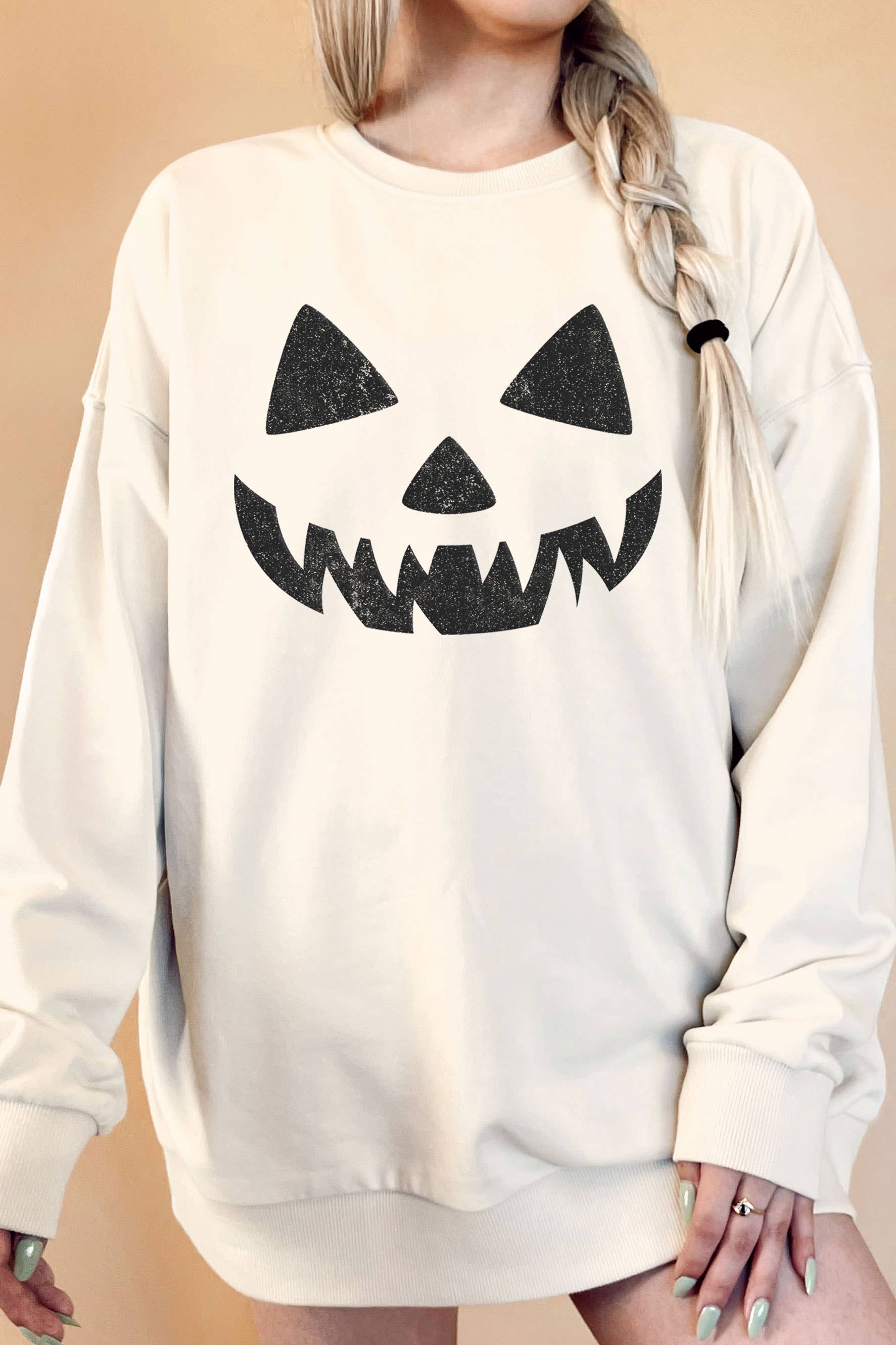 Jack O Lantern Oversize Graphic Terry Sweatshirts