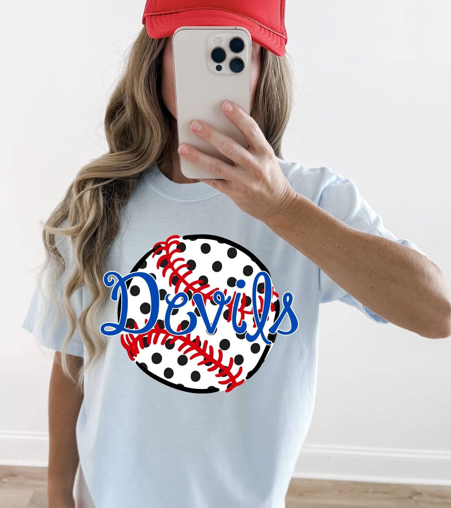 Baseball Polkadot Custom Team Dtf Graphic Top