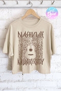 Nashville Screen Printed Women's T-Shirt, 100% Cotton