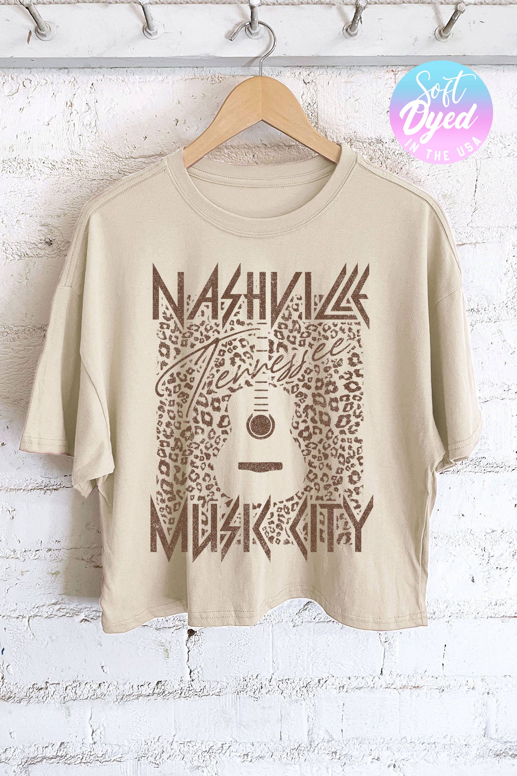 Nashville Screen Printed Women's T-Shirt, 100% Cotton