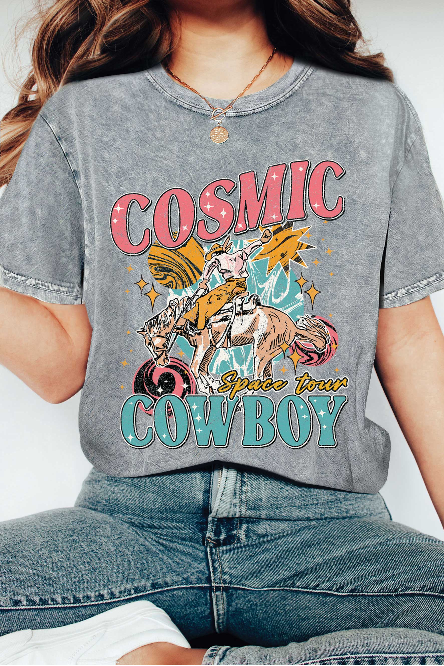 Cosmic Cowboy Mineral Graphic Tshirts.