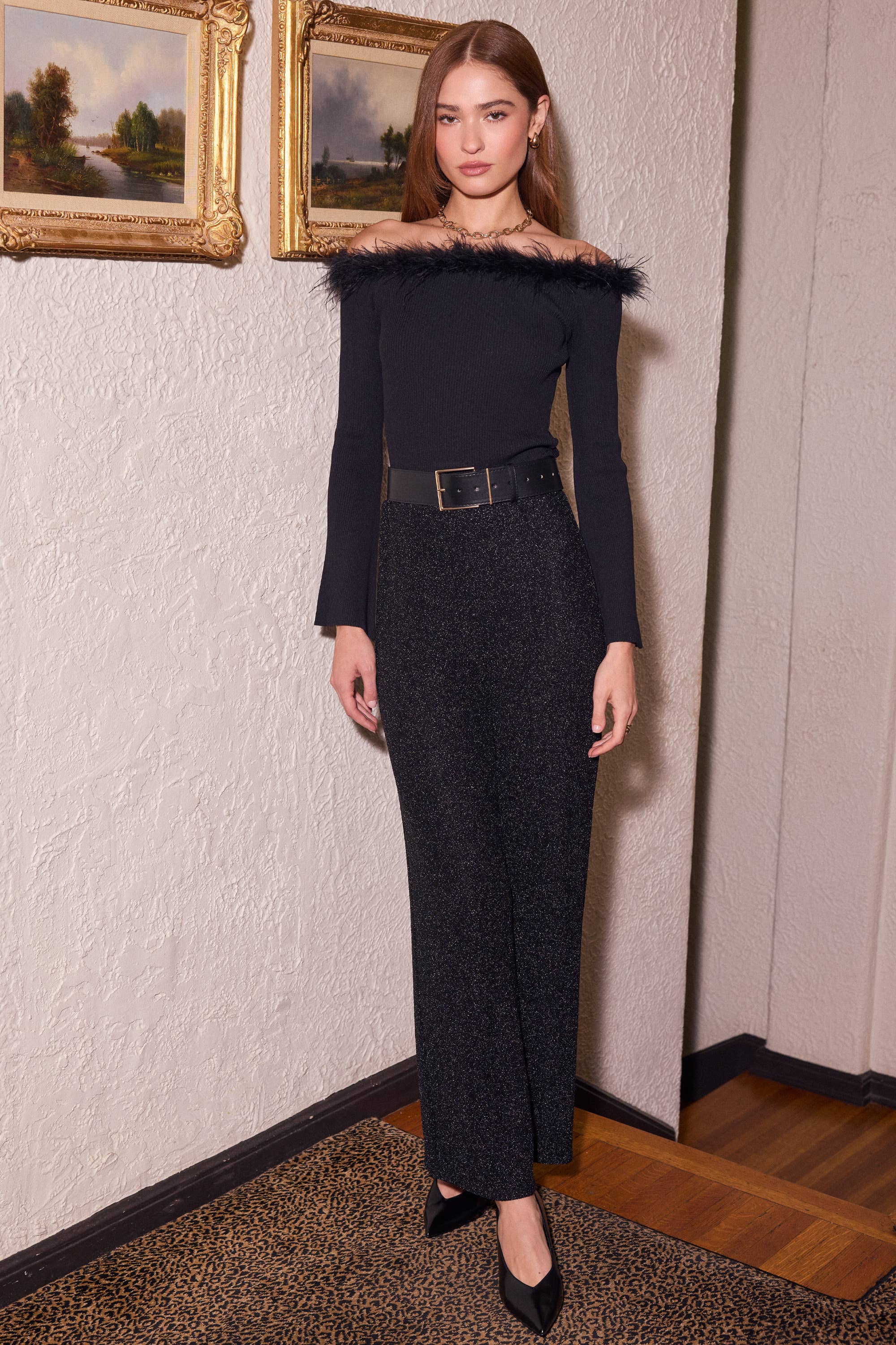 Shimmer Wide Leg Pant