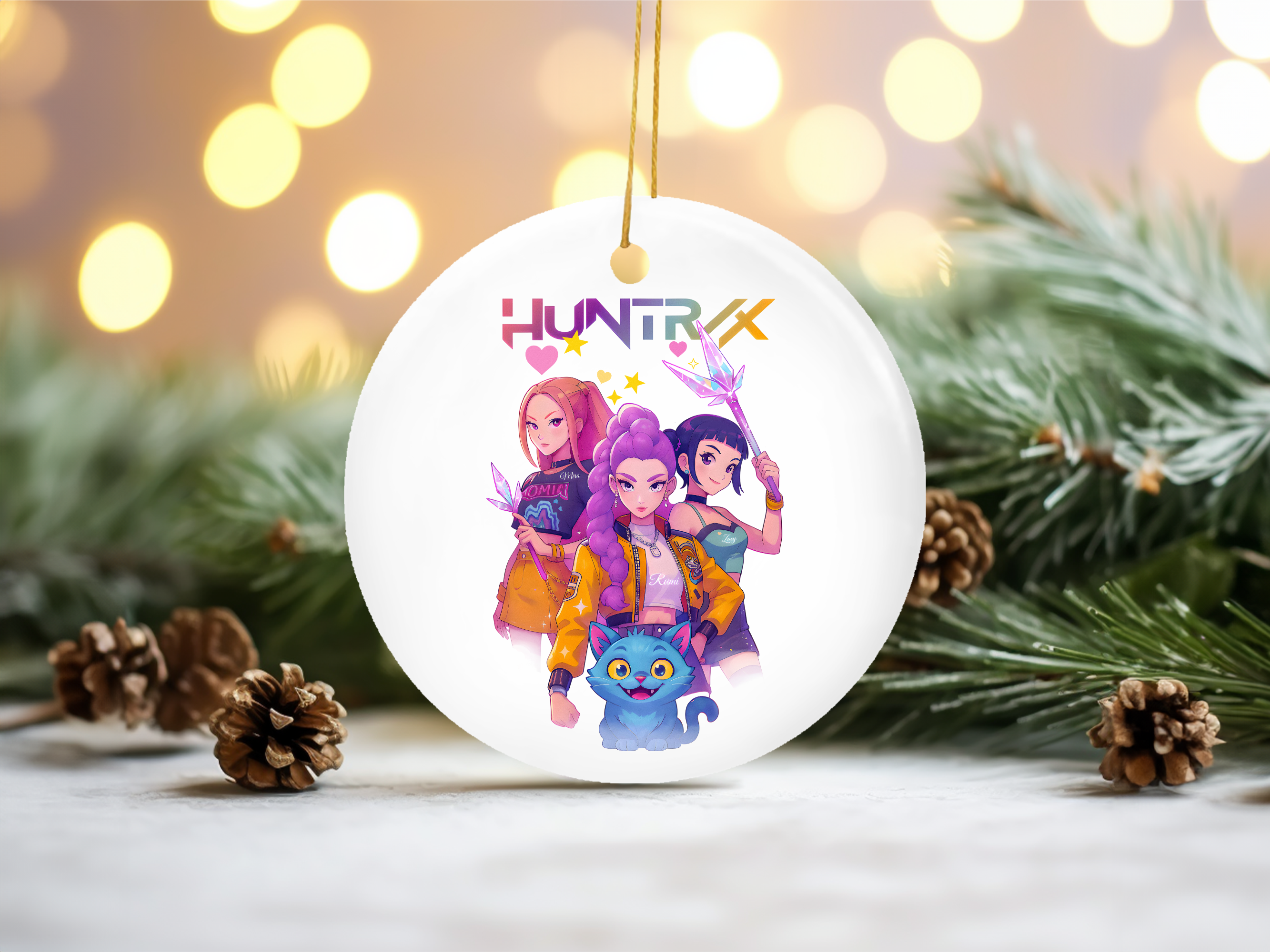 Huntrix Band Kpop Saja Inspired Christmas Ornament
