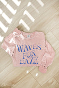 Waves For Daze Mineral Washed Long Sleeve Graphic