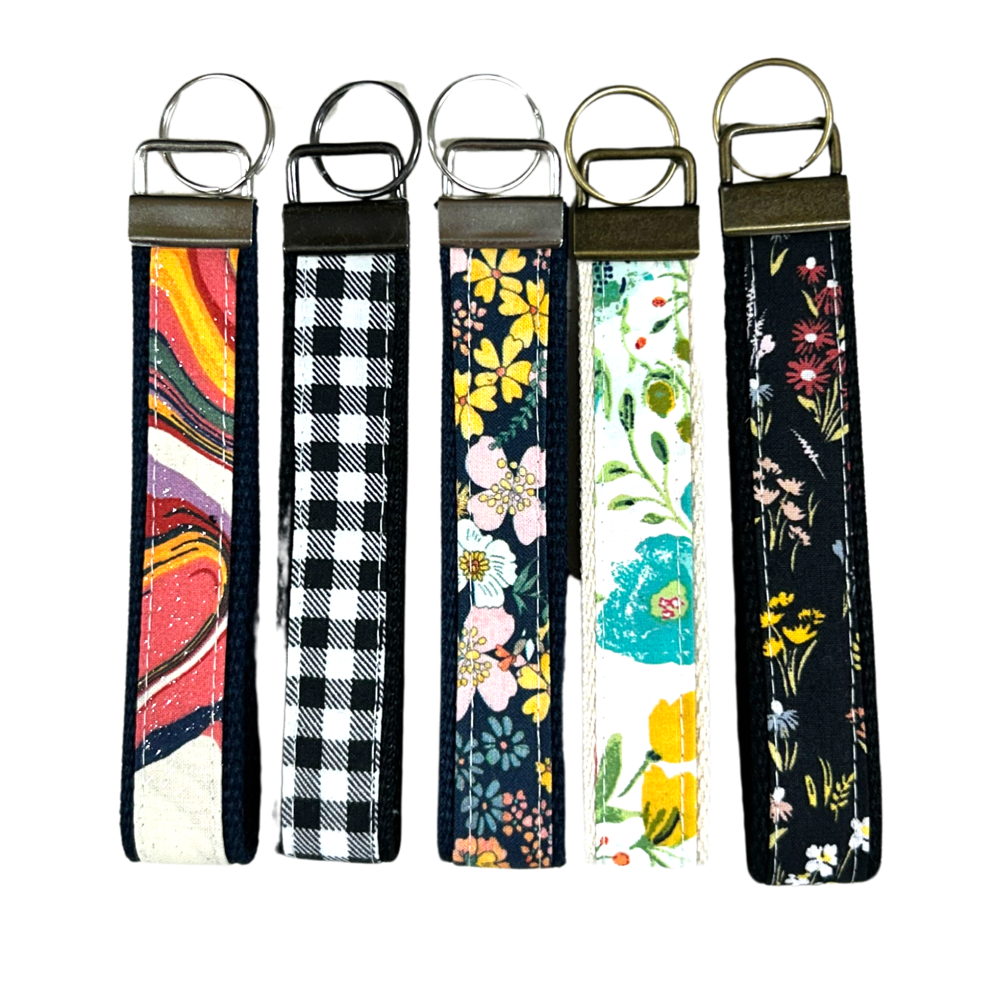 Floral / Geometric Key Fob Collection Set of 5