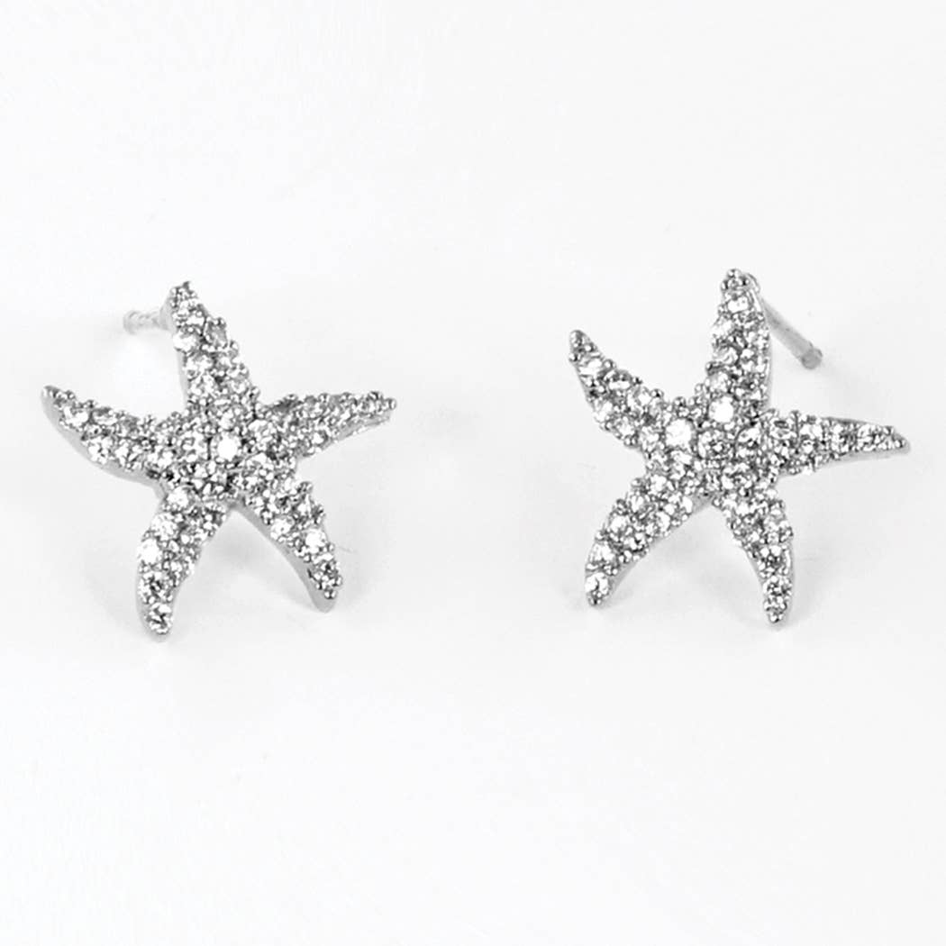 Cz Gold-Dipped Starfish Earrings