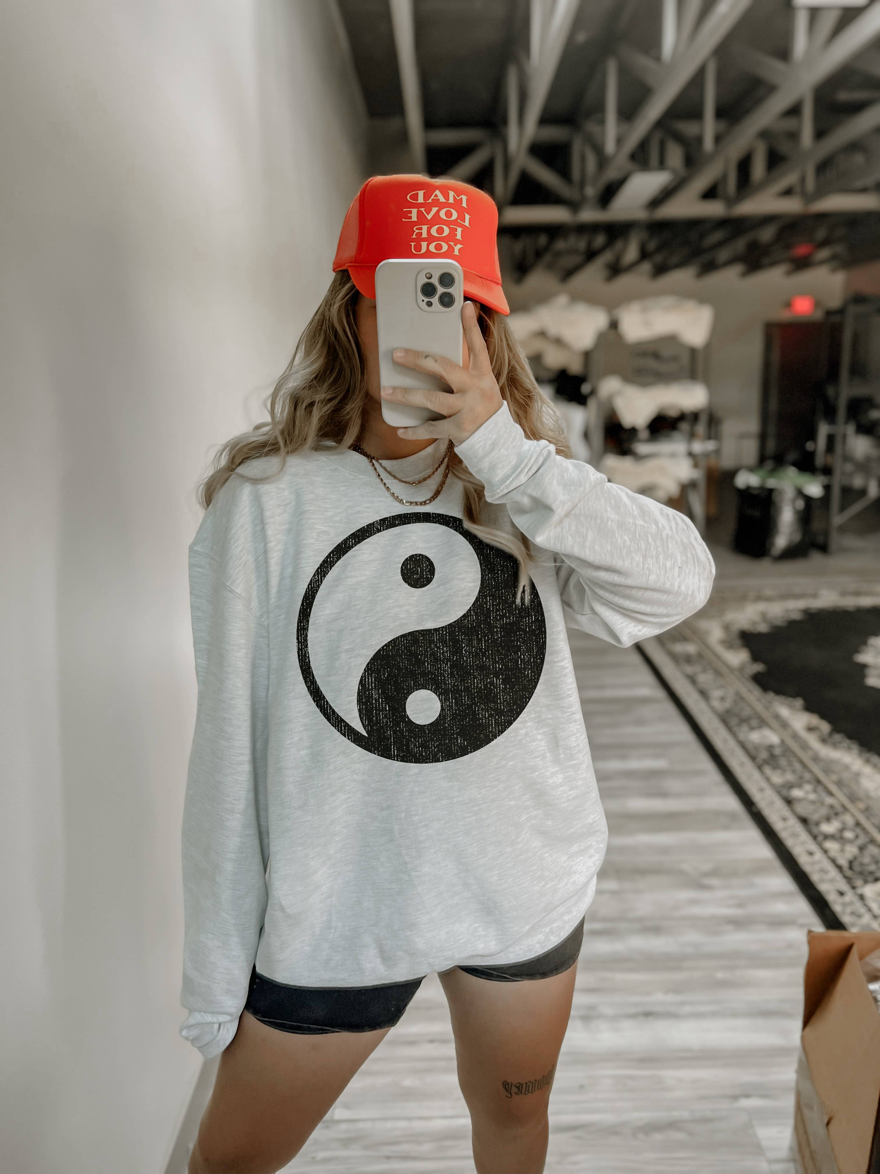Yin Yang Graphic Sweatshirt - Ash