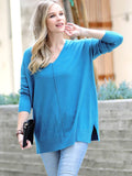 Premium Yarn Loose Fit Sweater w/ Side Slit
