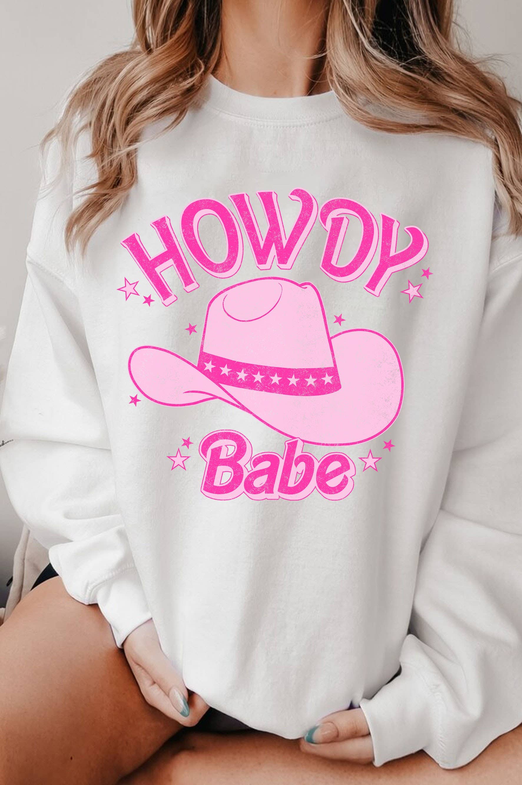 Howdy Babe Graphic Brushed Sweatshirts