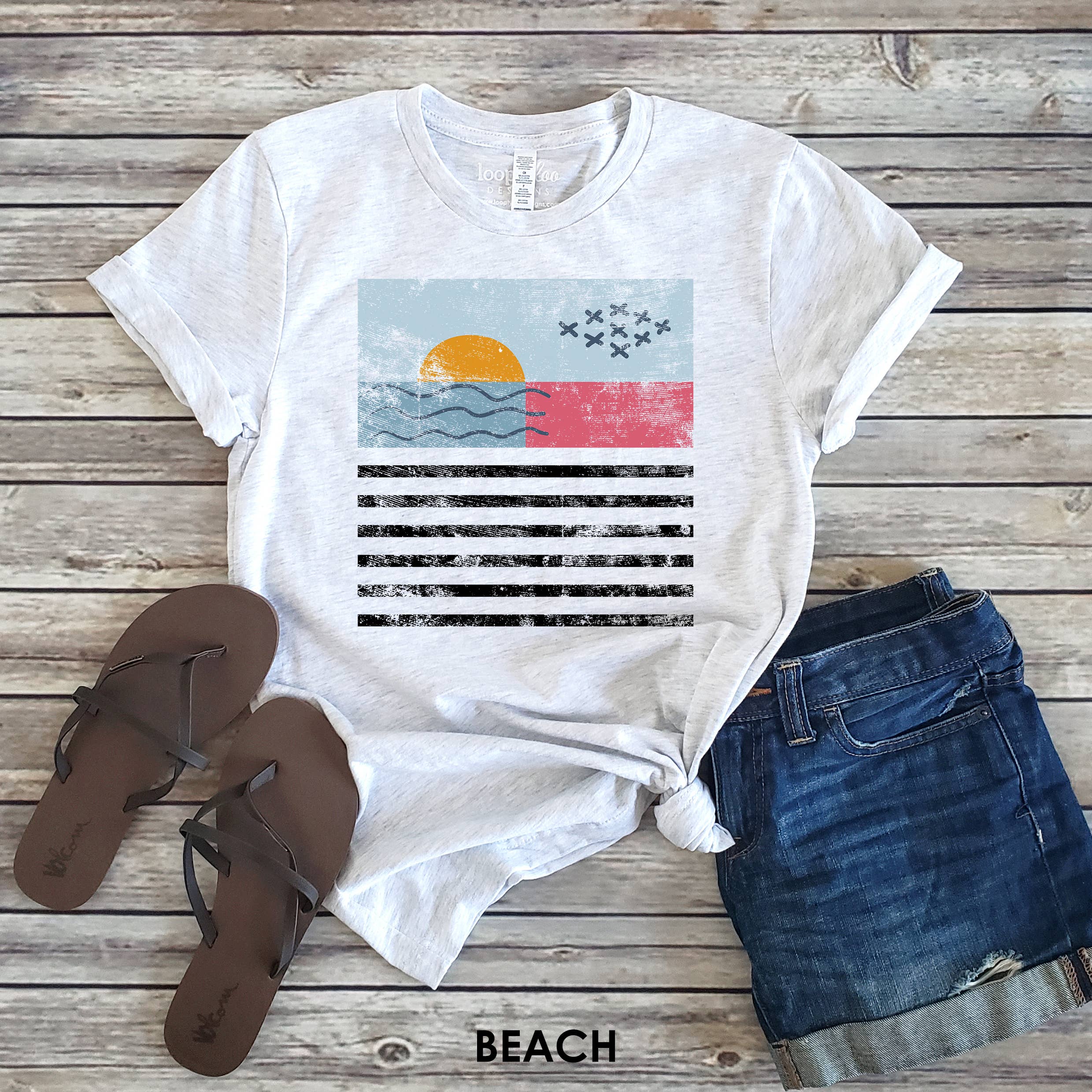 Modern Beach Landscape Tee | Outdoor | Sizes XS-2XL