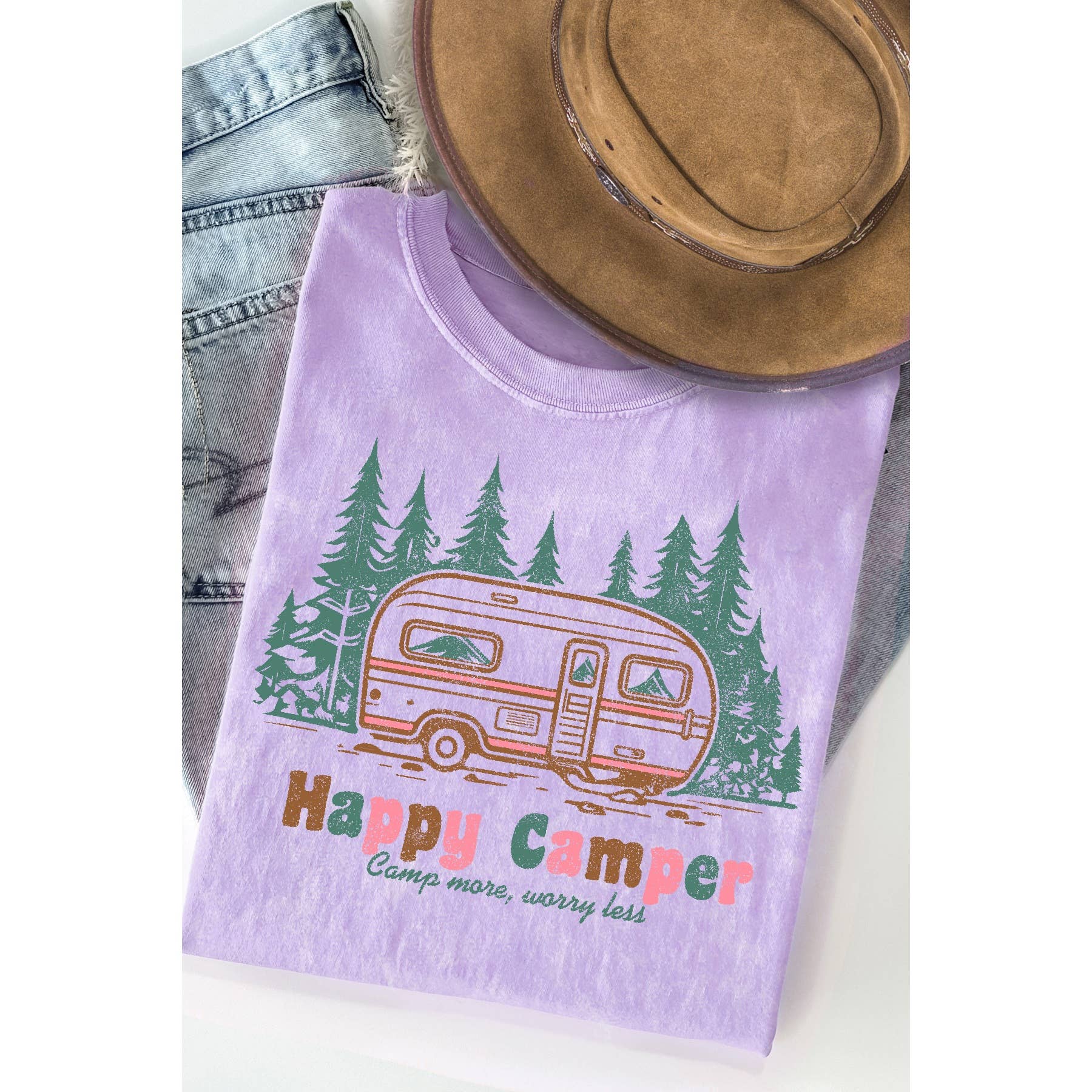 Happy Camper - Mineral Wash T Shirt