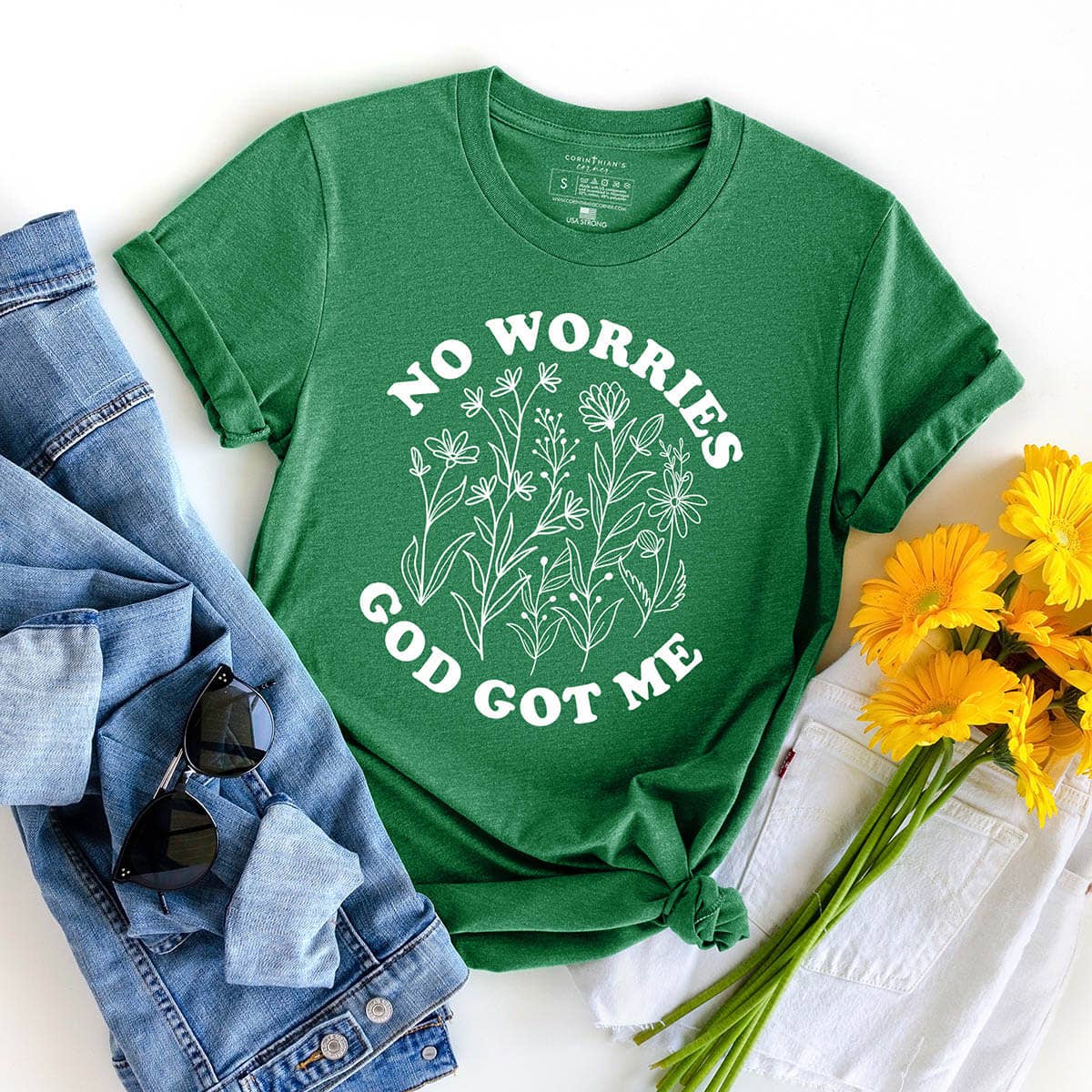 No Worries God Got Me Graphic Tee Shirt