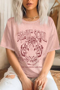 Brave Soul Tiger  Mineral Graphic T Shirts