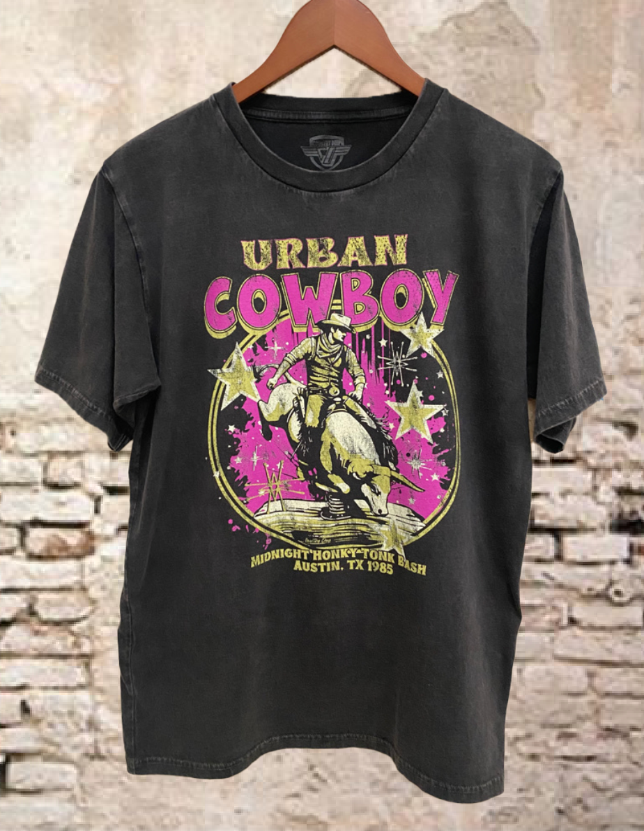 Urban Cowboy Austin Texas Bash Acid Wash Relaxed Tee