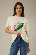 Crew Neck Half Sleeve Chilli Graphic Printed T-Shirt
