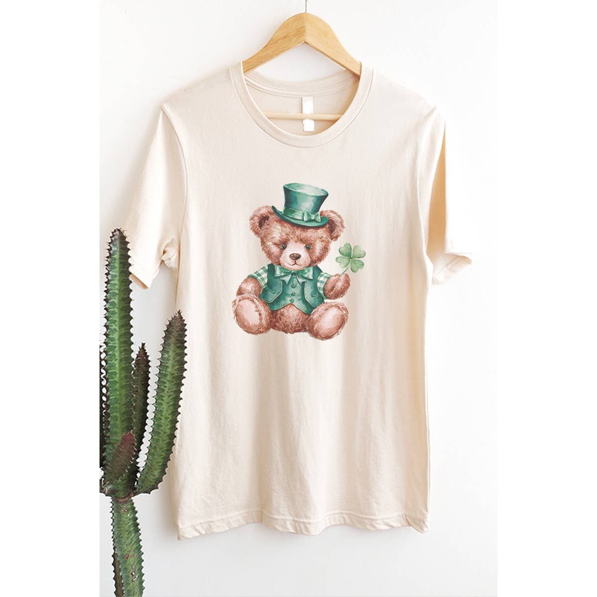 St Patricks Teddy Bear Vintage Graphic Tee