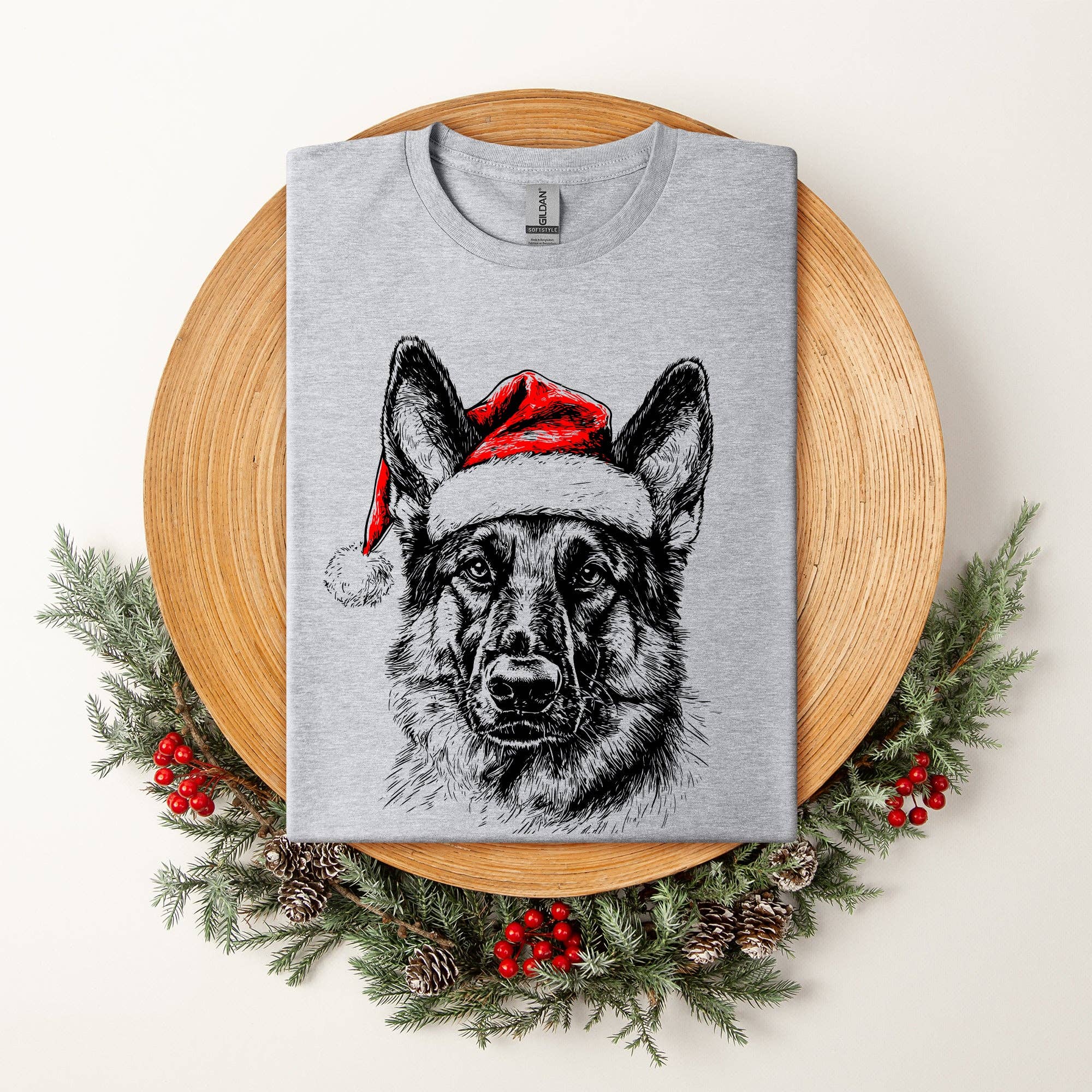 German Shepherd, Santa, Dog, Christmas Dog Lover Pet T-Shirt