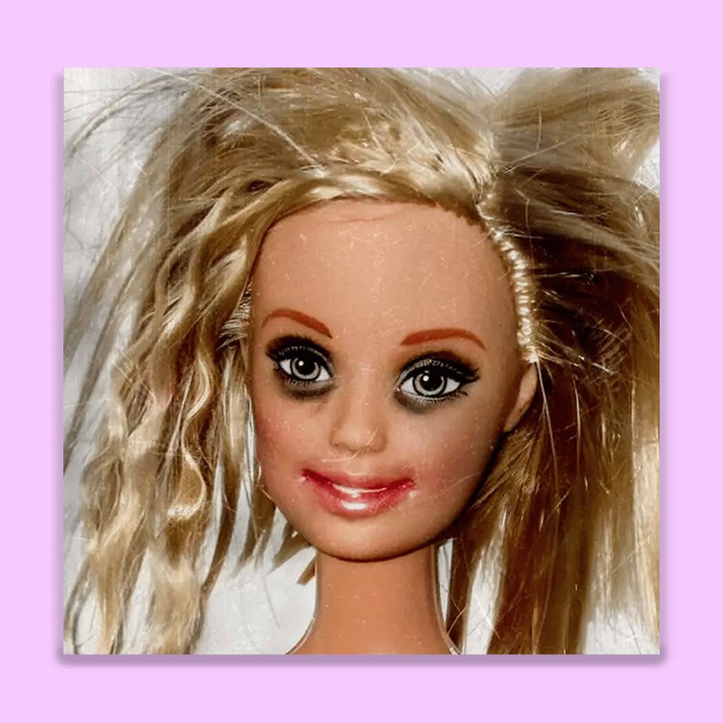 Hot Mess Doll Sticker Funny Chaos Girl Sticker, Messy Hair