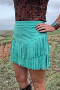 Fort Worth Fringe Skirt Turquoise