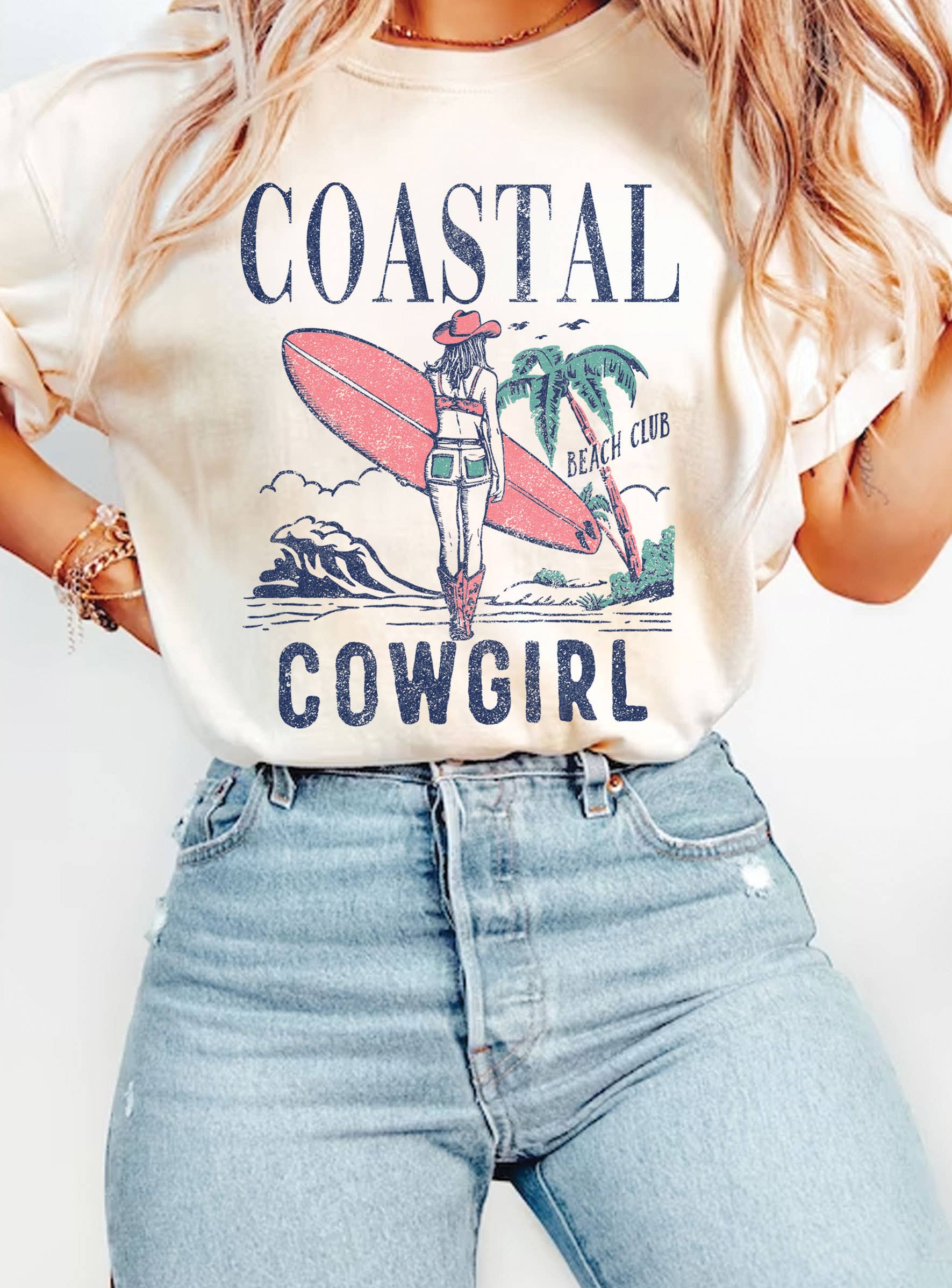 Coastal Cowgirl Beach Club Graphic Tshirts