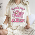 Sleigh Girl Sleigh, Christmas, Retro, Pink, Tshirt