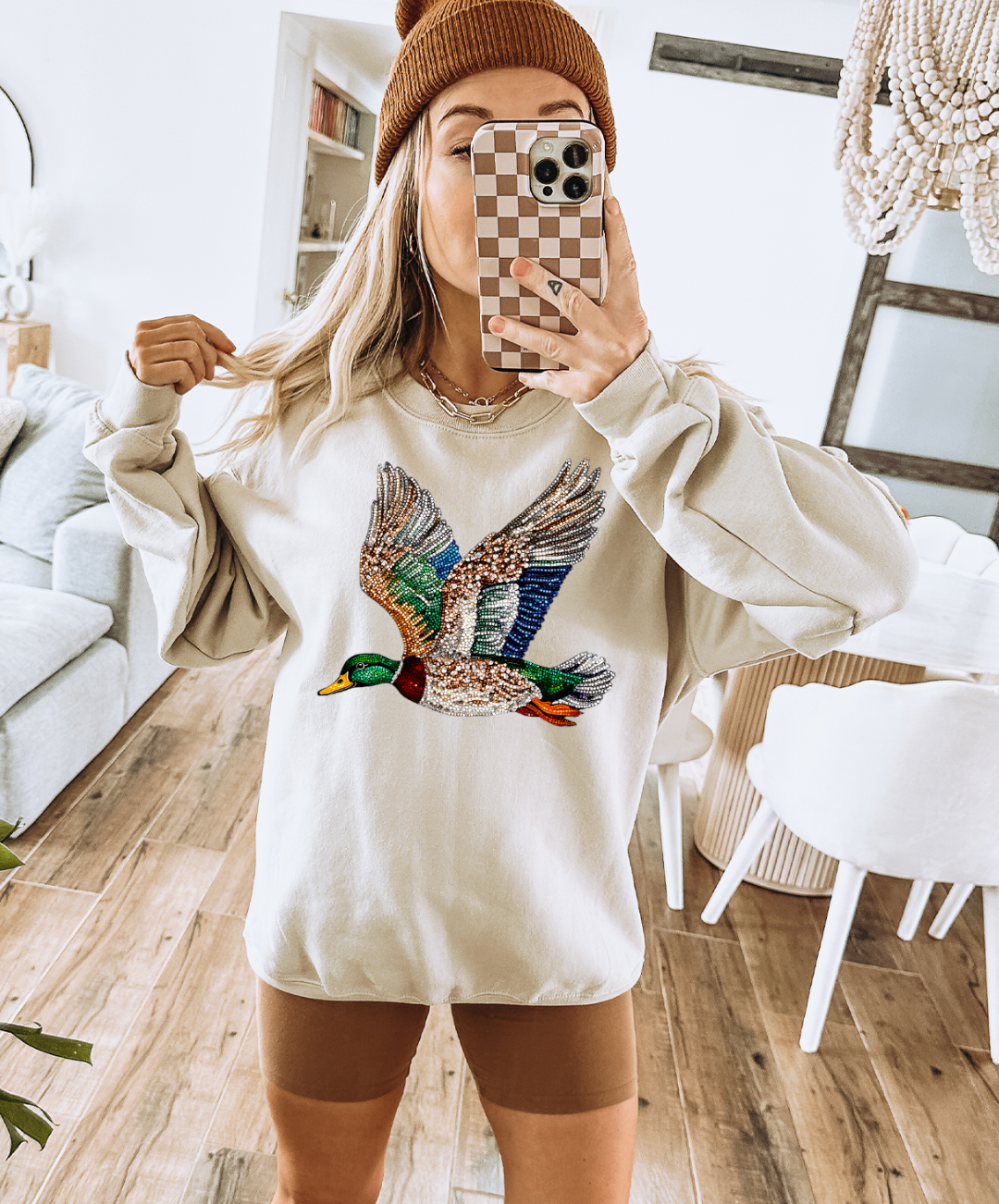 Faux Rhinestone Mallard Duck Sweatshirts & T-Shirts