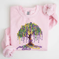 Mardi Gras, Bead Tree, Coquette Fleur De Lis Sweatshirt