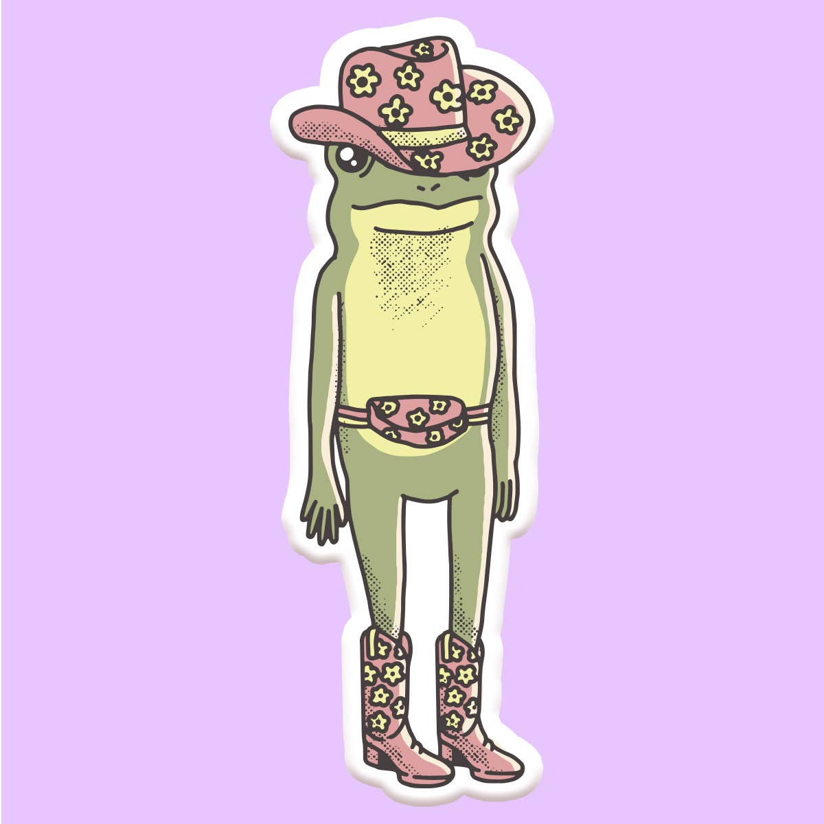 Cowgirl Frog Funny Sticker Decal