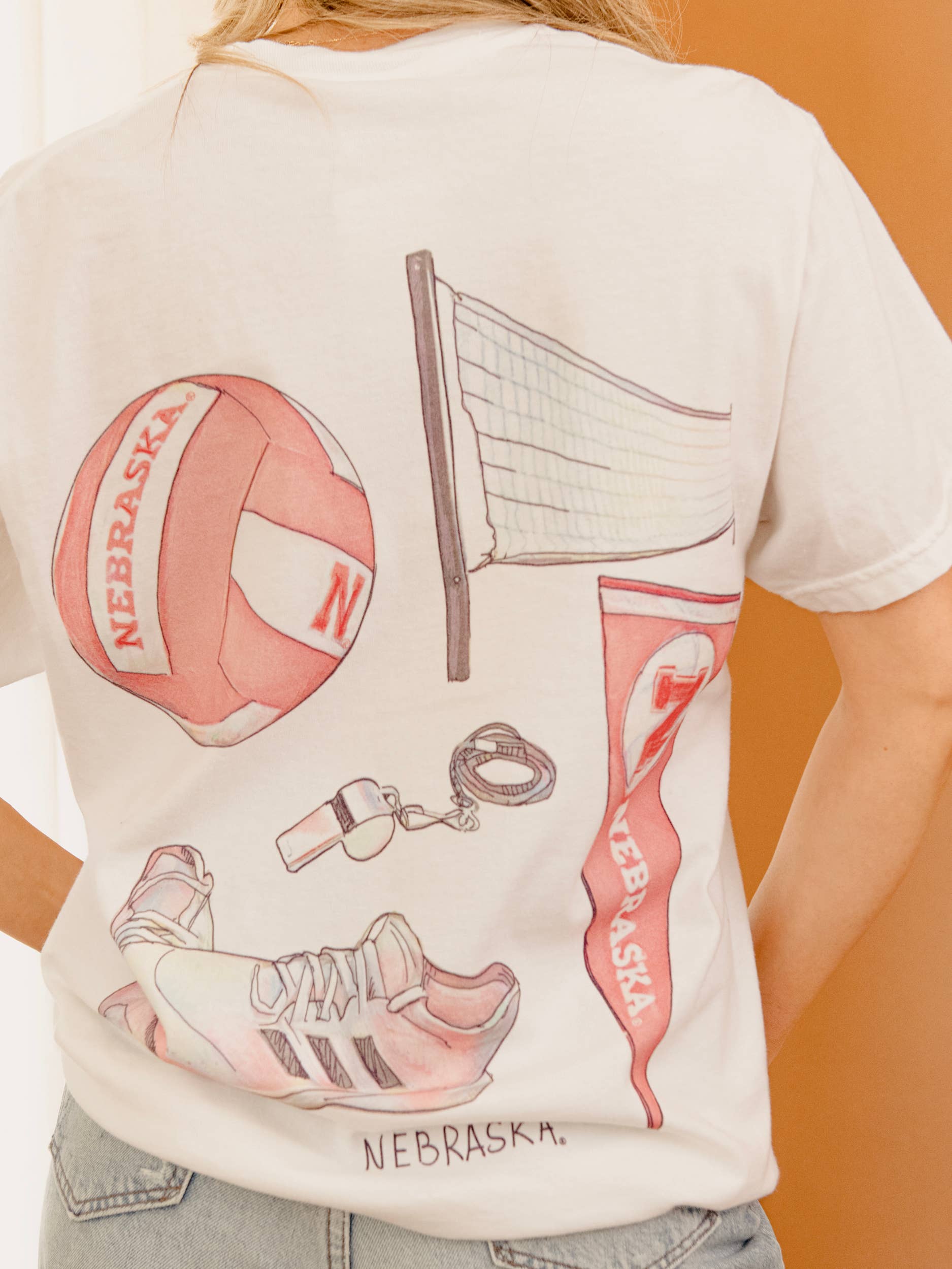Nebraska Huskers Volleyball Memorabilia White Cc Tee