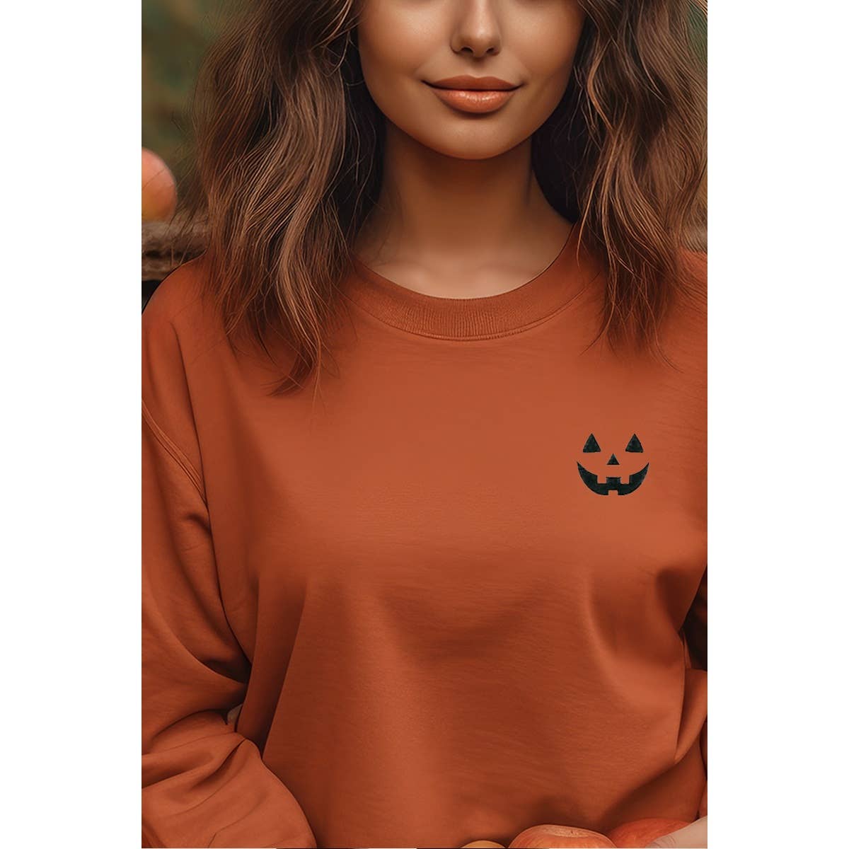 Pumpkin Face Embroidery Vintage Graphic Sweatshirts