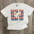 Baseball Game Day Stacked On White Tee