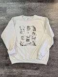 Magical Cat Collage On Cream Sweatshirt