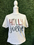 Holly Jolly On Ash Gray Tee