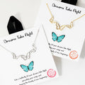 Three Butterflies Pendant Gold Dipped Necklace
