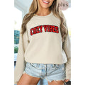 Cozy Vibes Vintage  Graphic  Sweatshirts Plus