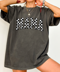 Checkered Black and White Mama - Comfort Color - Pepper