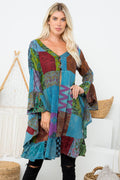 Patchwork Ruffle Kimono (KT-1354)