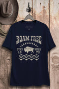 Roam Free Stay Wild Buffalo Graphic Top