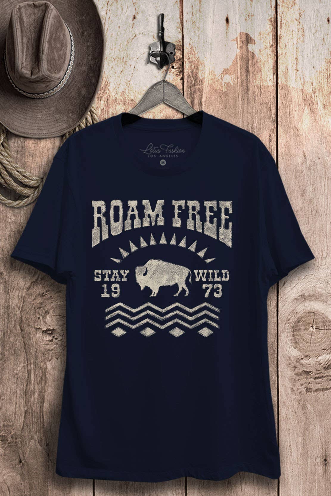 Roam Free Stay Wild Buffalo Graphic Top