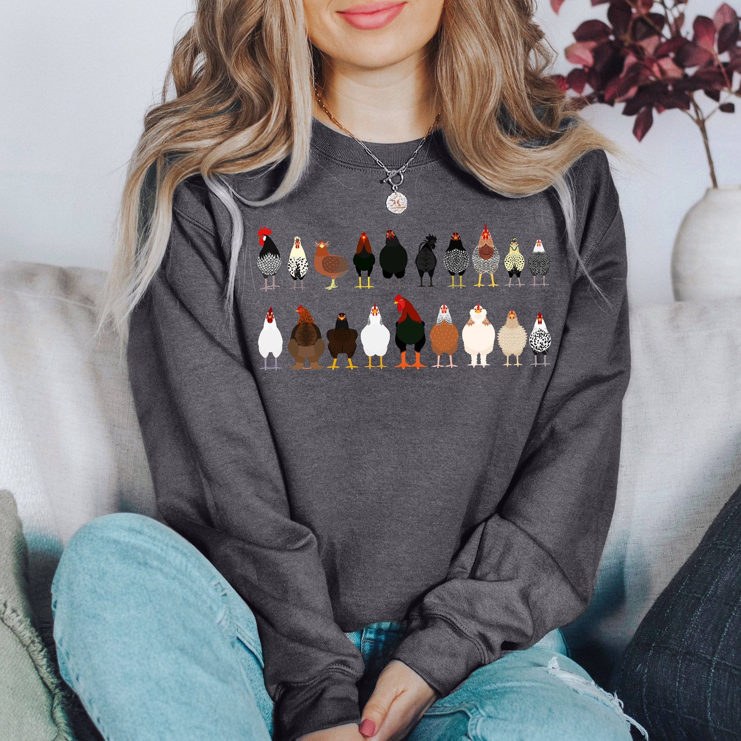 Chicken Breeds Farm Animal Lover Sweatshirt