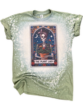 The Plant Lady - Skeleton Tarot Card Bleached Tee