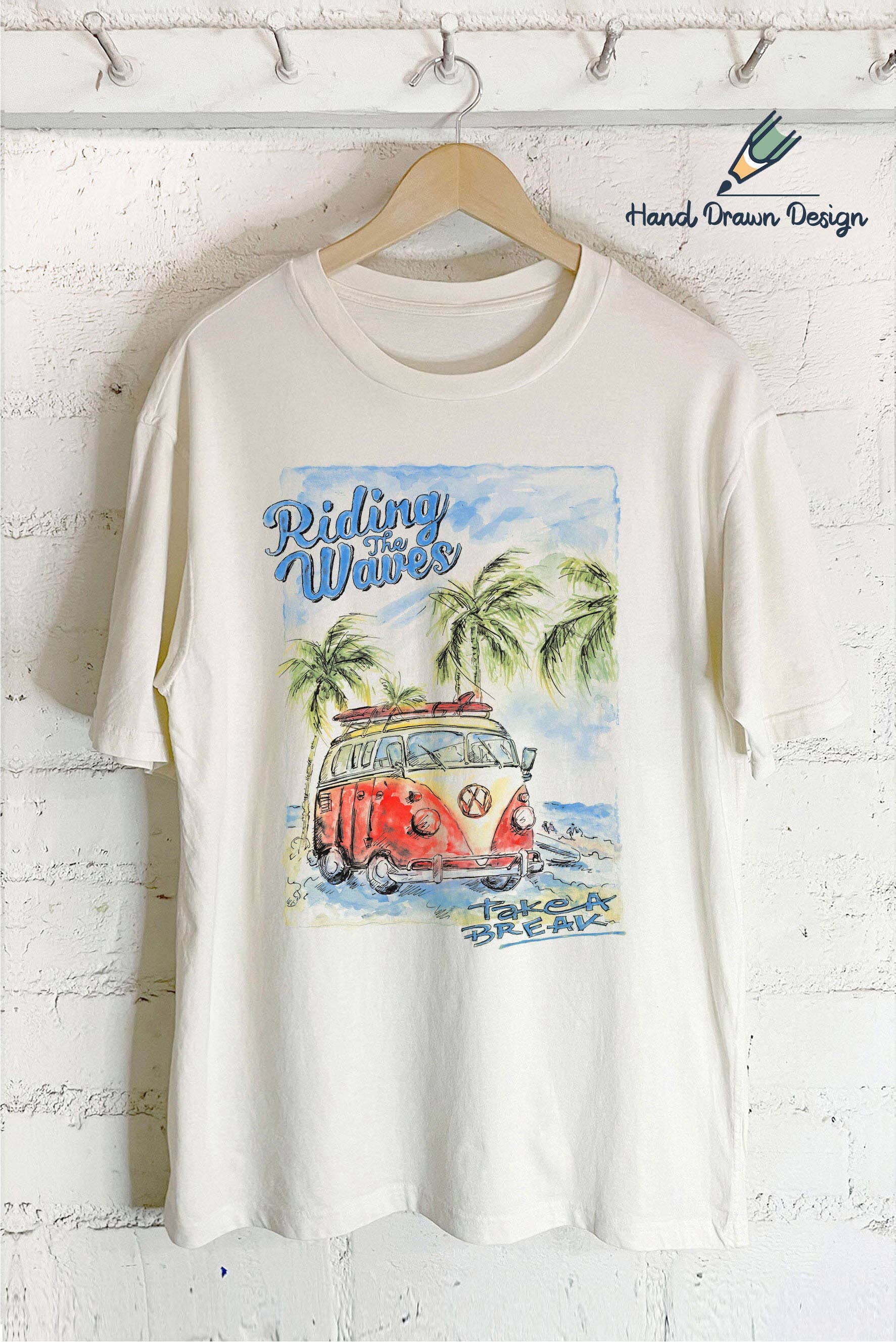 Riding the Wave - Hand Drawn (Oversized Tee)