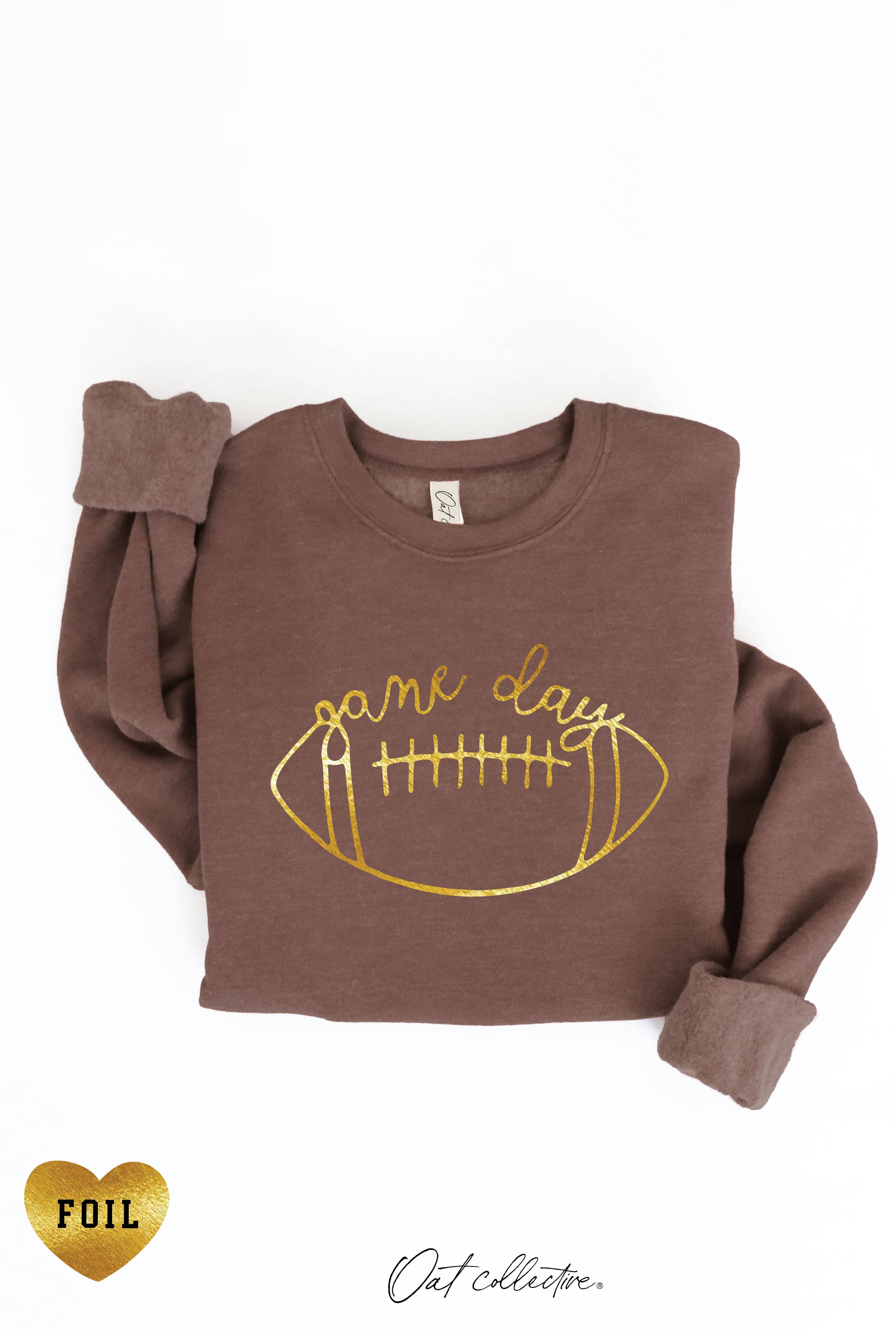 Game Day Football Foil Graphic Sweatshirt