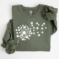 Dandelion, Clover Shamrock Lucky St Patrick's Day Sweatshirt