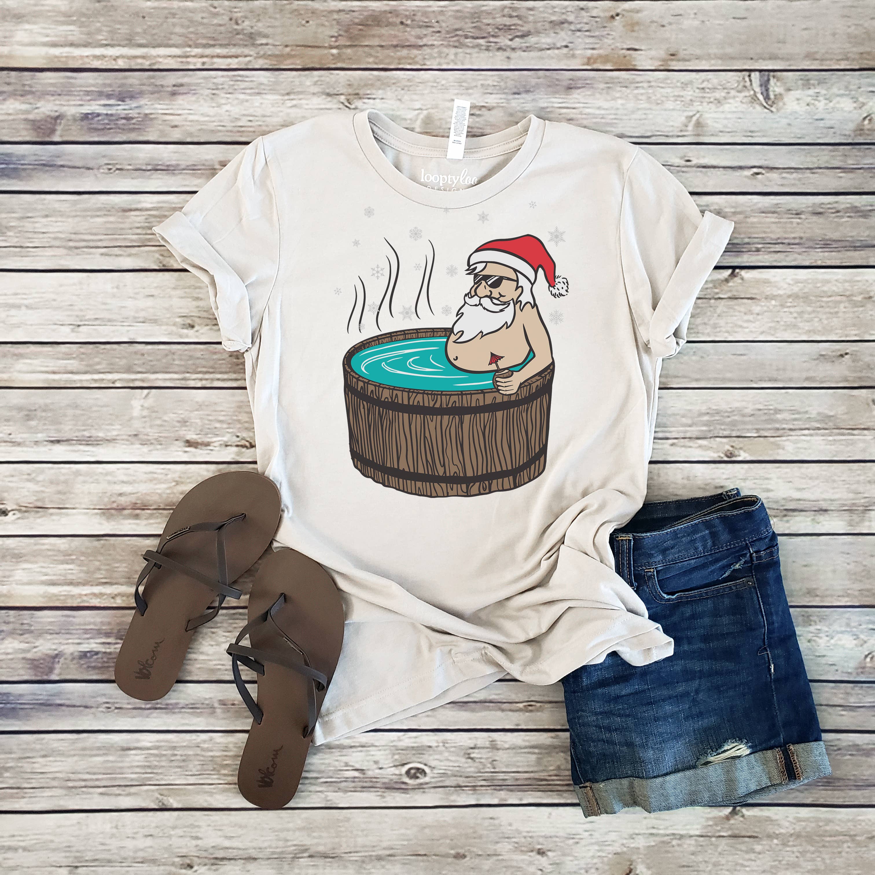 Hot Tub Santa Tee | Christmas | Sizes XS-2XL