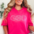 Rhinestone God Is Good Christian Graphic T-Shirt | Gildan