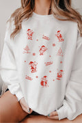 Santa Claus Christmas Music Puff Graphic Brushed Sweatshirts