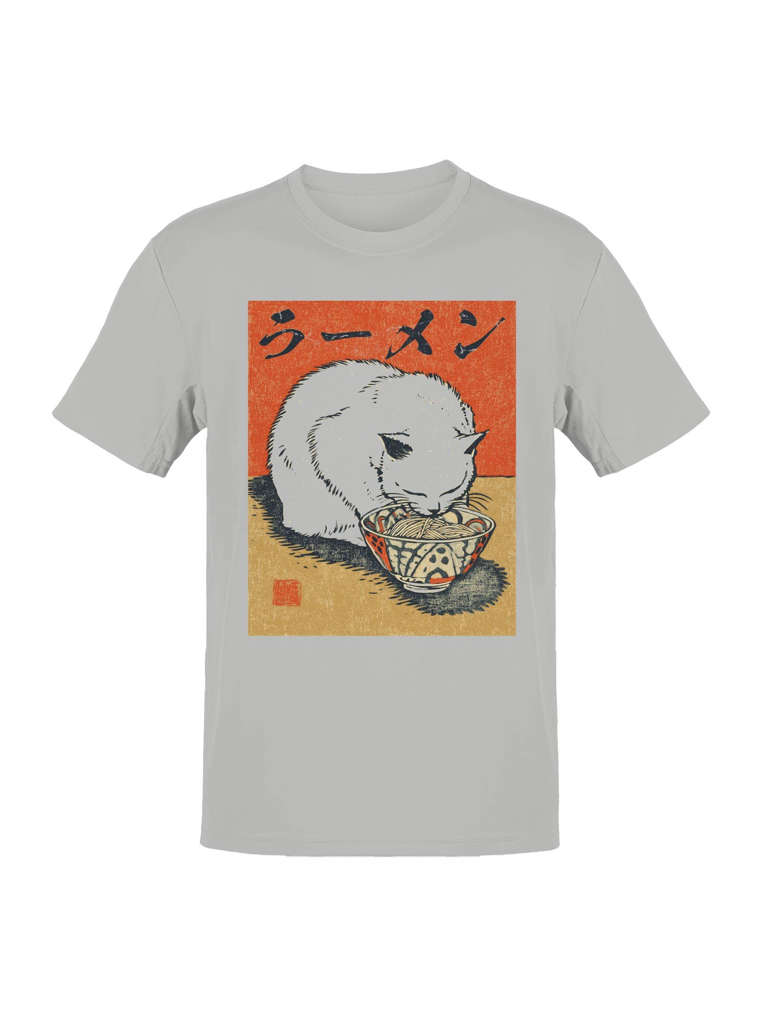 Black Cat Ramen Ukiyo-E Art Men's T-Shirt