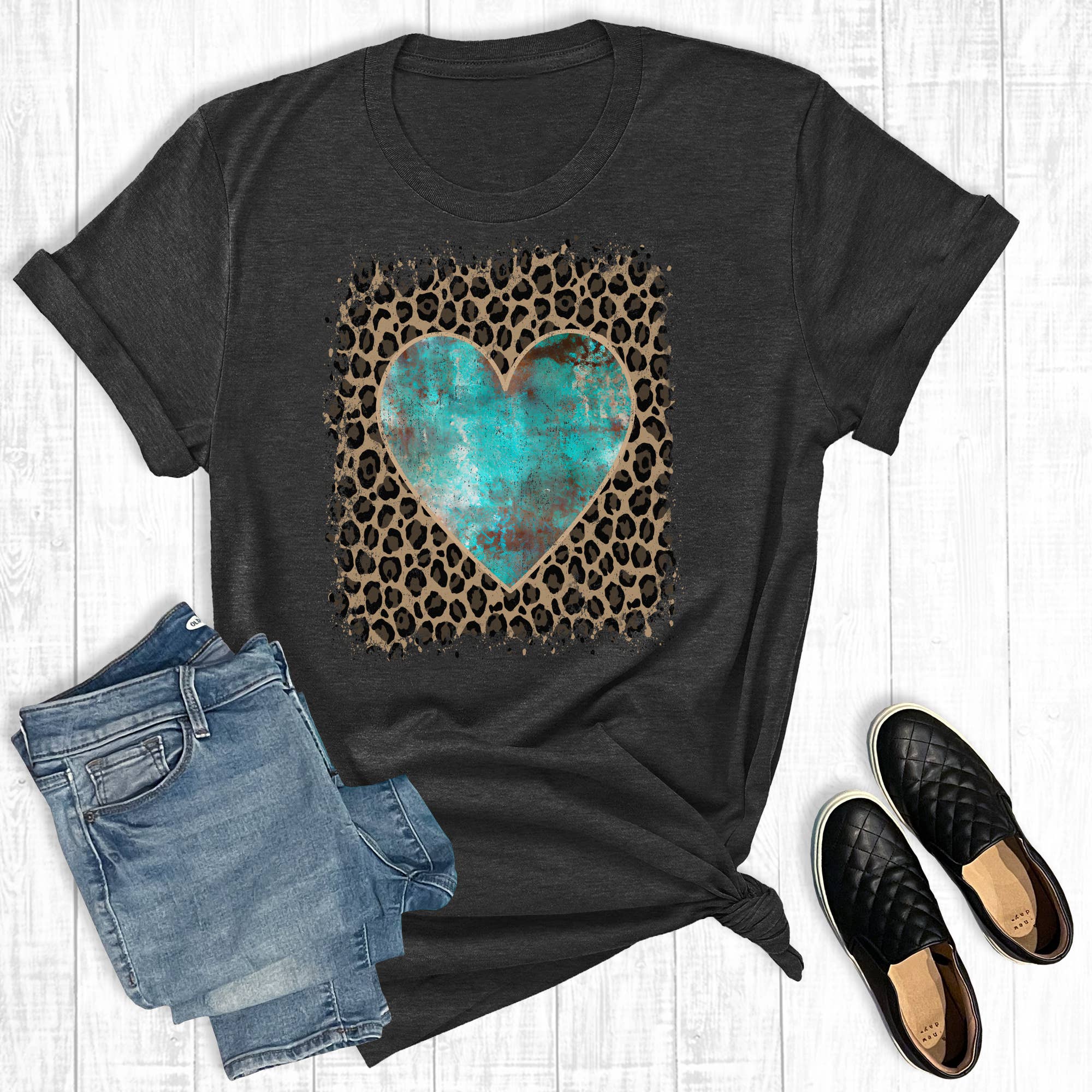 Retro Cowgirl Valentines Heart Graphic Tee