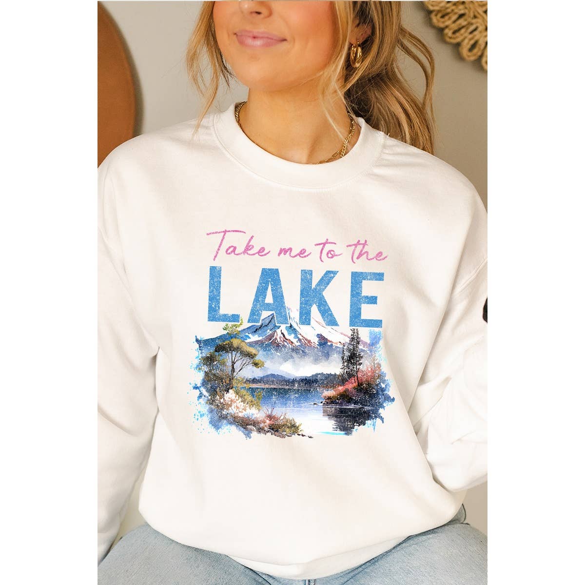 Take Me To the Lake Vintage Graphic Sweatshirts